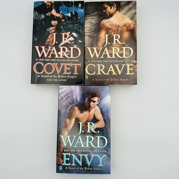 J.R Ward Fallen Angels Paperback Envy Crave Covet Lot Of 3 - Picture 1 of 6
